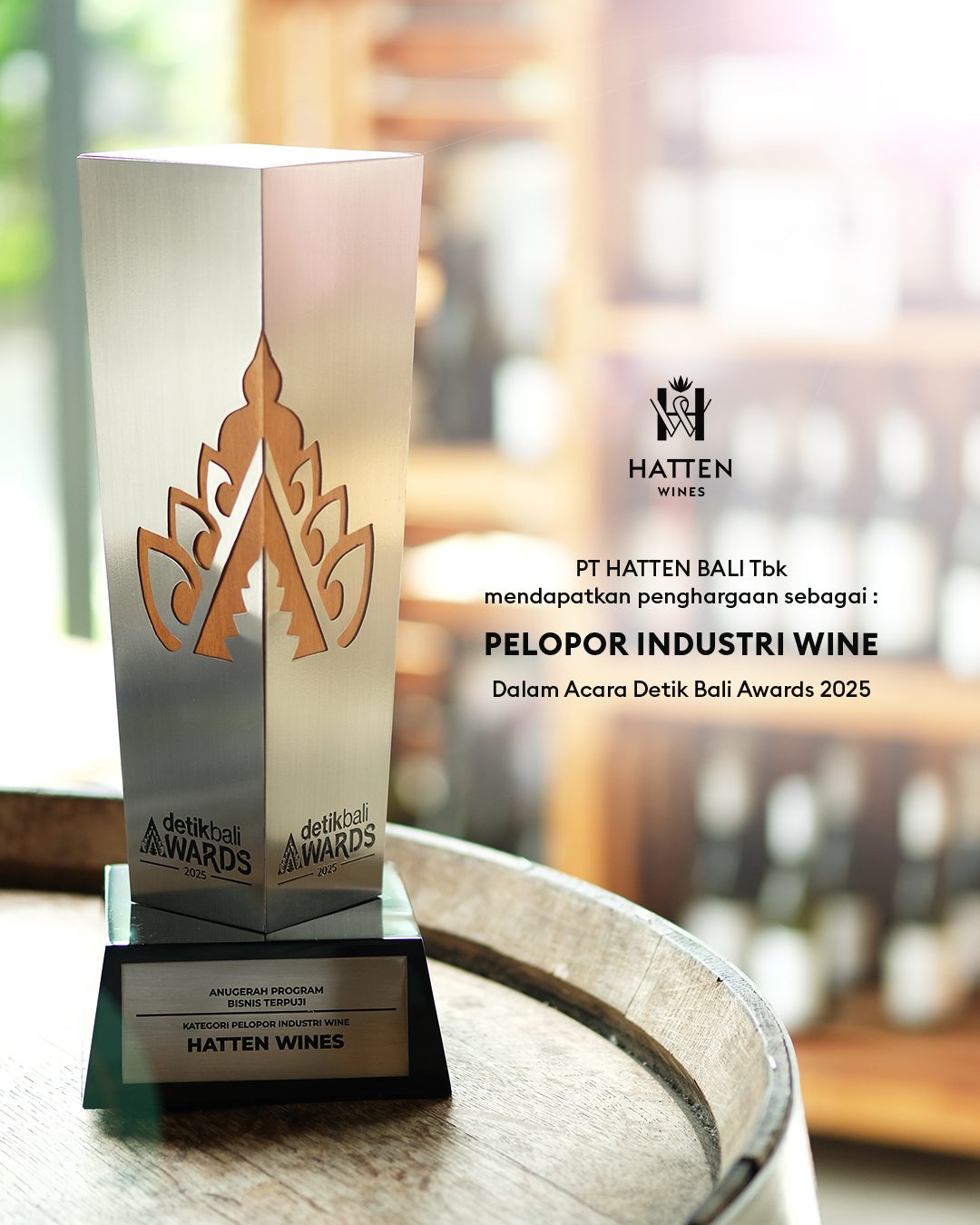 Hatten Wines Raih Anugerah Pelopor Industri Wine di detikBali Awards 2025